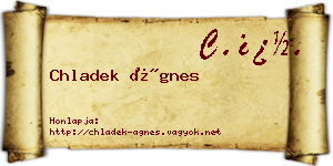 Chladek Ágnes névjegykártya
